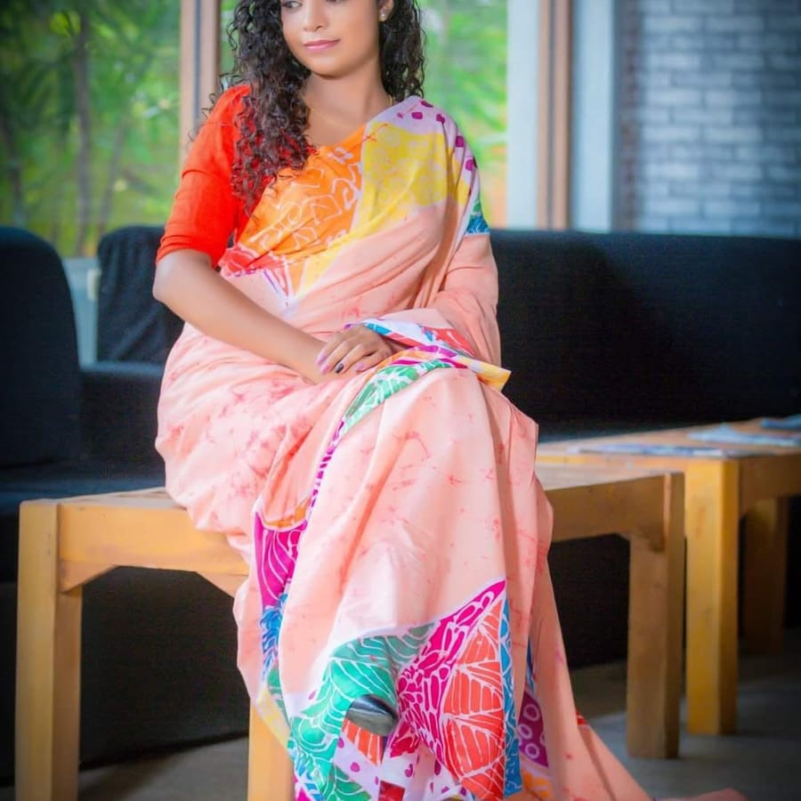 Batik Saree 10, handmade Sri Lankan batik saree, KB-010